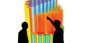 CASL researchers have developed a model that is capable of predicting the interior environment of a nuclear reactor. Courtesy of CASL