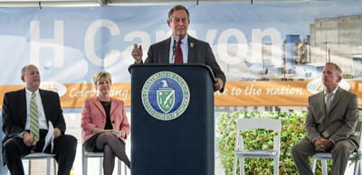 Rep. Joe Wilson (R-SC) speaks at the 60th anniversary event for the H Canyon facility. Courtesy of the Department of Energy