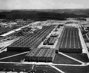 Aerial view of the K25 Plant at the Oak Ridge site of the Manhattan Project. Courtesy of Shutterstock