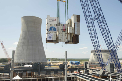 The Vogtle Unit 3 Module is moved into place. Courtesy of Georgia Power