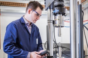 Work on a test rig at Jacobs' U.K. nuclear laboratories