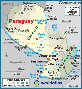 UEC furthers Yuty ISR Project in Paraguay Courtesy of worldatlas.com